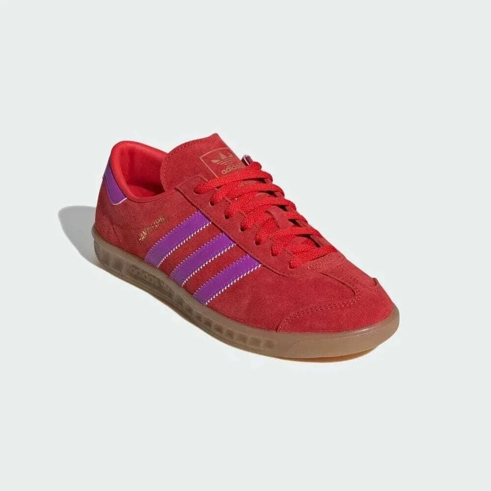 adidas Originals Hamburg Womens Size 10.5 Red Purple Burst‎ Gum Shoes IH5461 NEW